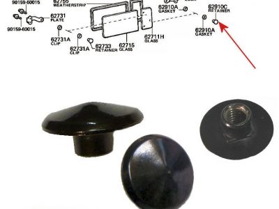 Pomello vetro a compasso posteriore per Toyota Land Cruiser BJ/FJ/HJ 40 OEM-0
