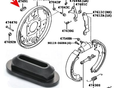 Gommino foro di regolazione ganasce freno posteriori per Toyota Land Cruiser BJ/FJ/HJ 40 post 1980 OEM-0