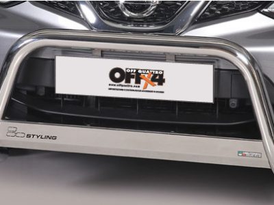 Bull Bar InoxØ 63mm - Nissan Qashqai 2014 (può essere montato in presenza di sensori di parcheggio utilizzando gli stickers)-0