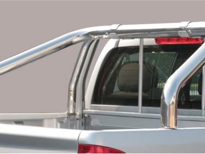 Roll Bar Sponde Inox (versione 2 tubi)Ø 76mm - Mazda Pick Up D.C. 2003/2006-0
