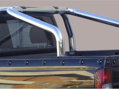 Roll Bar Sponde Inox (versione 2 tubi)Ø 76mm - Nissan Pick Up Simple-Double Cab 1998/2006 Navarra-0