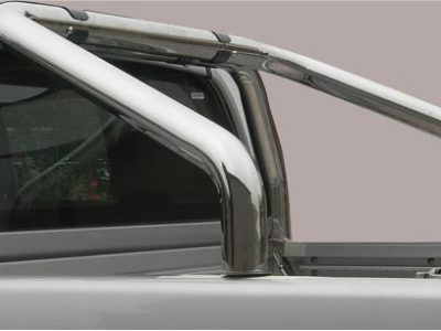Roll Bar Sponde Inox (versione 2 tubi)Ø 76mm - Nissan Navara Pick Up 2005/2010-0