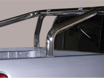 Roll Bar Sponde Inox (versione 2 tubi)Ø 76mm - Mitsubishi L200 Club Cab 2010/2015-0