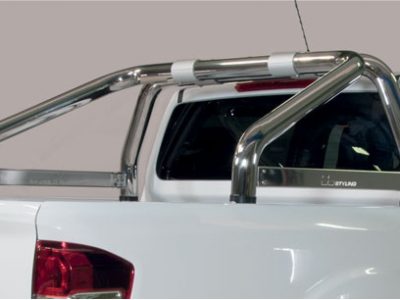 Roll Bar Mark Sponde Inox (versione 2 tubi) (anche disponibile in versione vernicata a polvere nero)Ø 76mm - Renault Alaskan-0