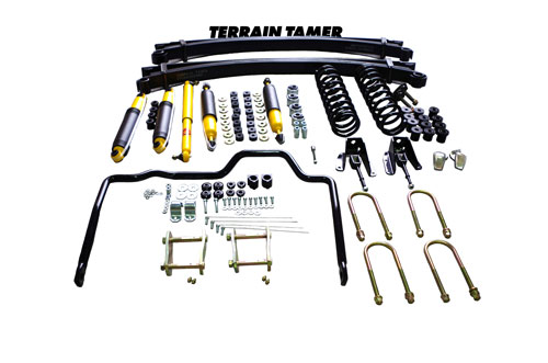 KIT COMPLETO SOSPENSIONI +40MM CON BALESTRE PARABOLICHE-TOYOTA LAND CRUISER VDJ78/79-ANNO 01/2007-08/2016-TERRAIN TAMER