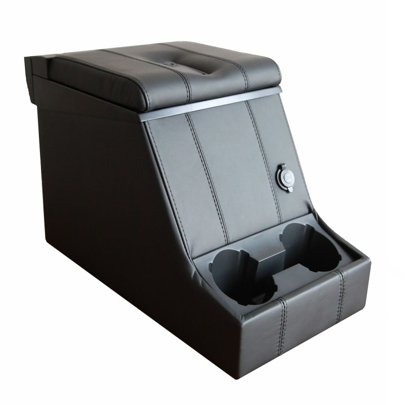 LOC BOX INTERO PELLE NERA CUCITURA NERA-Land Rover della serie II, IIA,III, Defender e Puma