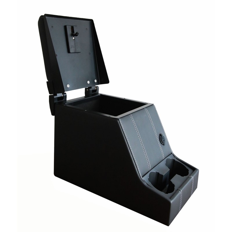 LOC BOX INTERO PELLE NERA CUCITURE BIANCHE-Land Rover della serie II, IIA,III, Defender e Puma - immagine 4
