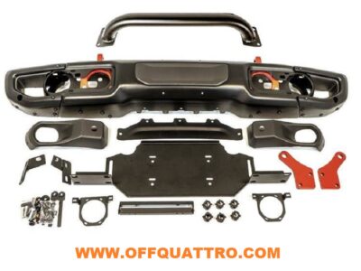 JEEP GLADIATOR JT DAL 2020 IN POI- PARAURTI ANTERIORE IN ACCIAIO CON BULL BAR E PIASTRA ALLOGGIAMENTO VERRICELLO