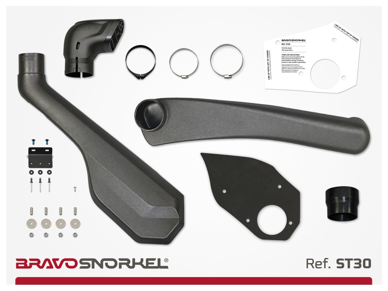 Bravo snorkel toyota hilux 126 series revo 2016