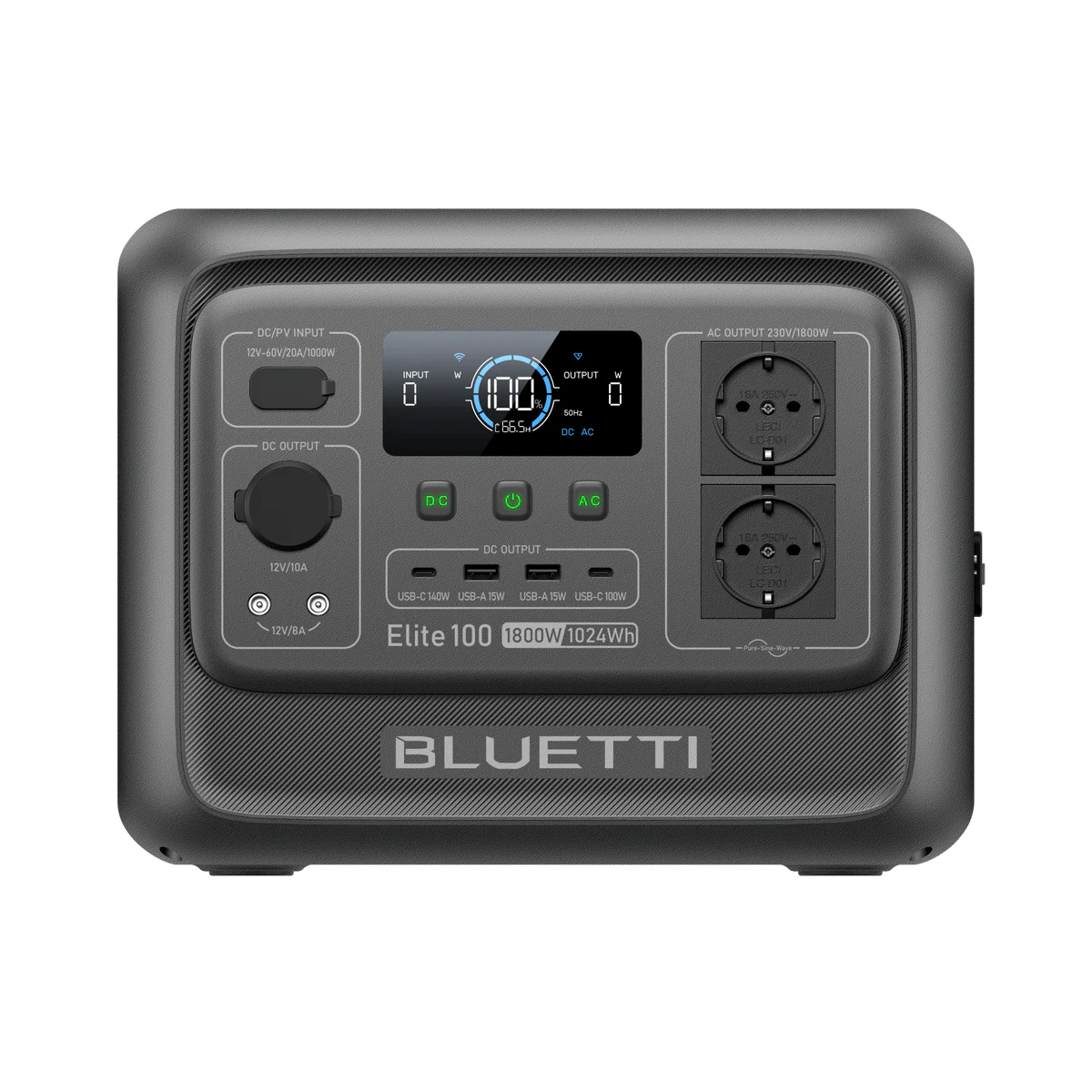Bluetti elite100v2 power station vista frontale